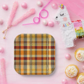 Earthtone Plaid Paper Party Plates ペーパープレート (パーティー)