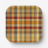 Earthtone Plaid Paper Party Plates ペーパープレート (正面)