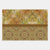 Earthtone Sampler Gift Wrap Paper - 3 Designs ラッピングペーパーシート (正面)