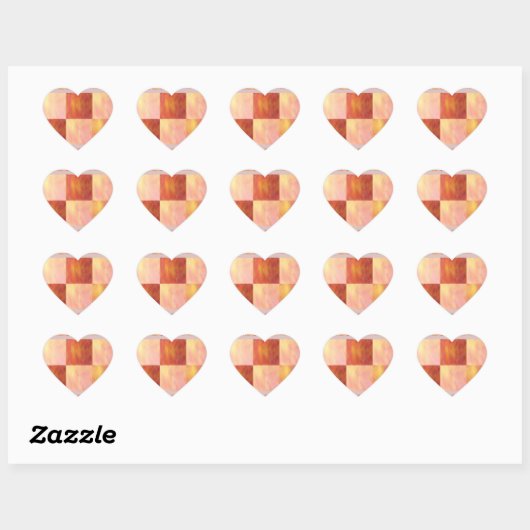 Earthtone Skies Tiles Heart Stickers ハートシール (シート)
