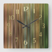 Earthtone Stripes スクエア壁時計 (正面)