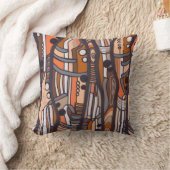 Earthtonesのジャズ風の抽象的な枕 クッション (ブランケット)