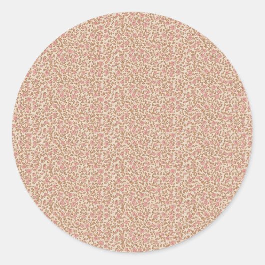 Earthy 1940s Retro Rosebud Utility ラウンドシール (正面)