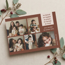 Earthy 5 Photo Collage Year Review Christmas Rust
