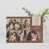 Earthy 5 Photo Collage Year Review Christmas Rust シーズンカード (スタンド正面)