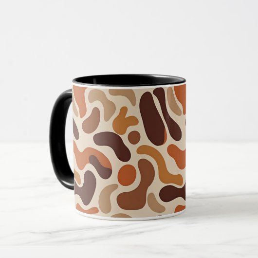 Earthy Abstract Coffee Mug – Organic Shapes  マグカップ (正面左)