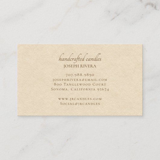 Earthy Abstract Handcrafted Candles 名刺 (裏面)