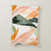 Earthy Abstract Leaf Pattern アクセントクッション (裏面(縦))