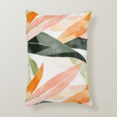 Earthy Abstract Leaf Pattern アクセントクッション (正面(垂直))