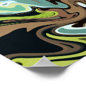 Earthy Abstract Swirling Marble Design ポスター (角)