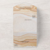 Earthy Abstract Watercolor Agate Wedding オールインワン招待状 (外側)