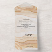 Earthy Abstract Watercolor Agate Wedding オールインワン招待状 (内側)