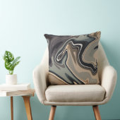 Earthy Abstract Waves with Neutral Tones  クッション (椅子)