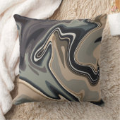 Earthy Abstract Waves with Neutral Tones  クッション (ブランケット)