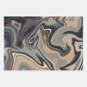 Earthy Abstract Waves with Neutral Tones ラッピングペーパーシート (正面)