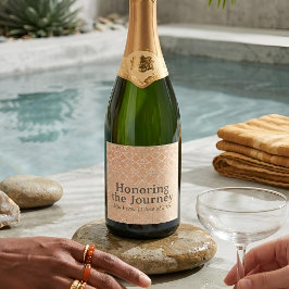 Earthy Arabesque | Terracotta & Sage Personalised スパークリングワインラベル