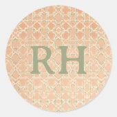 Earthy Arabesque | Terracotta & Sage Personalised ラウンドシール (正面)