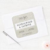 Earthy Beige Boho Pattern Candle Product Label スクエアシール (封筒)