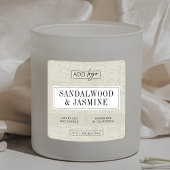 Earthy Beige Boho Pattern Candle Product Label スクエアシール