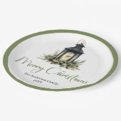 Earthy Bohemian Christmas Lantern in Rustic Plate ペーパープレート (アングル)