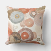 Earthy Boho Abstract Circles | Organic Design クッション (正面)