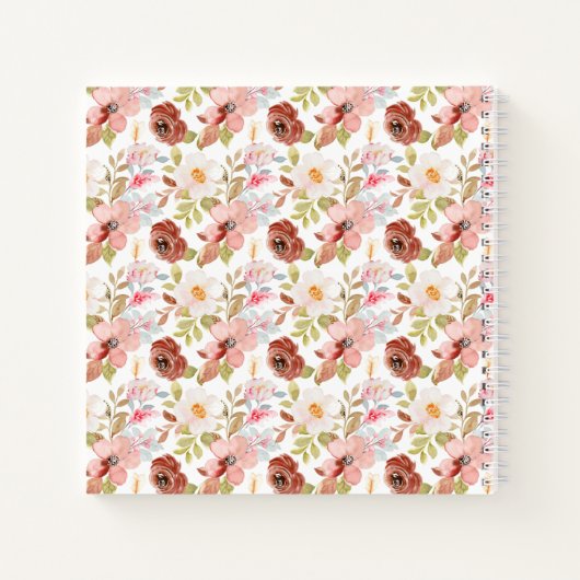 Earthy Boho Flowers ノートブック (裏面)