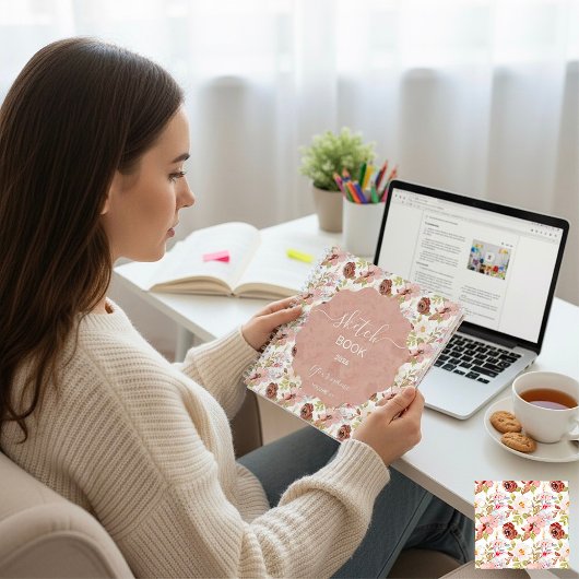 Earthy Boho Flowers ノートブック