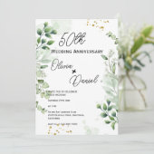 Earthy Boho Greenery Wedding Anniversary  招待状 (スタンド正面)