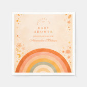 Earthy Boho Rainbow Baby Shower スタンダードカクテルナプキン (正面)