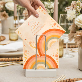 Earthy Boho Rainbow Baby Shower スタンダードカクテルナプキン