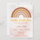 Earthy Boho Rainbow Baby Shower Gender Neutral  招待状 (正面)