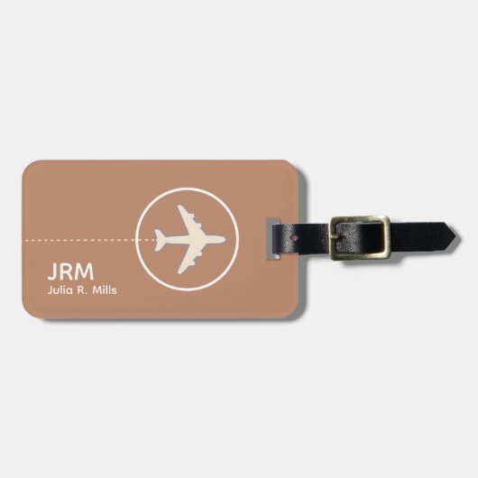 Earthy Boho Warm Terracotta Brown ラゲッジタグ (正面横)