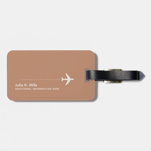 Earthy Boho Warm Terracotta Brown ラゲッジタグ (裏面横)