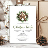 Earthy Boho Watercolor Botanical Christmas Invite 招待状