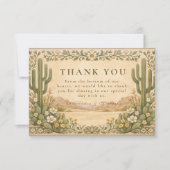 Earthy Botanical Desert Wedding サンキューカード (正面)