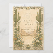Earthy Botanical Desert Wedding セーブザデート (正面)