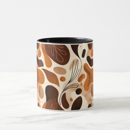 Earthy Botanical Mix Mug – Modern Abstract Design マグカップ (中央)