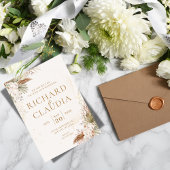 Earthy Botanical Wedding Invitation | Customizable 招待状