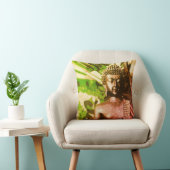 Earthy Buddha Meditation Throw Pillow – Warm Zen クッション (椅子)