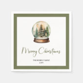 Earthy Christmas Ball Minimal Script Name Napkins スタンダードカクテルナプキン (正面)