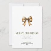 Earthy Christmas Bow Card Script Typography シーズンカード (正面)