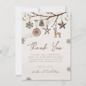 Earthy Christmas Thank You Card For Baby Shower サンキューカード (正面)
