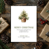 Earthy Christmas Tree Sack Sage Ivory Modern Card シーズンカード