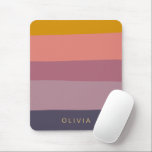 Earthy Color Block Shapes Purple Personalized マウスパッド<br><div class="desc">A simple colorful graphic design of color blocked organic shapes in a beautiful warm color palette of mustard,  mauve,  and dark purples,  personalized with the name or words of your choosing.</div>