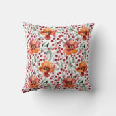 Earthy Colors, Fall Flowers Botanical クッション (裏面)