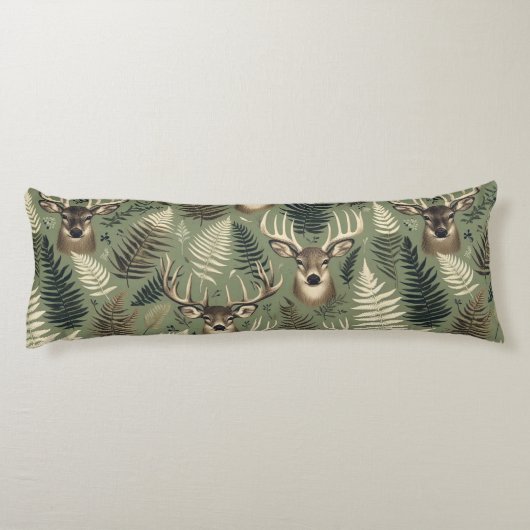 Earthy Deer Antlers & Ferns  ボディピロー (裏面)