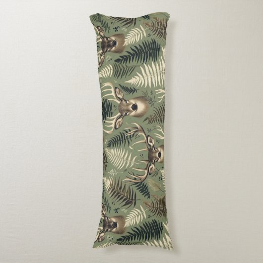 Earthy Deer Antlers & Ferns  ボディピロー (正面縦)