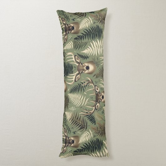 Earthy Deer Antlers & Ferns  ボディピロー (裏面 (縦))