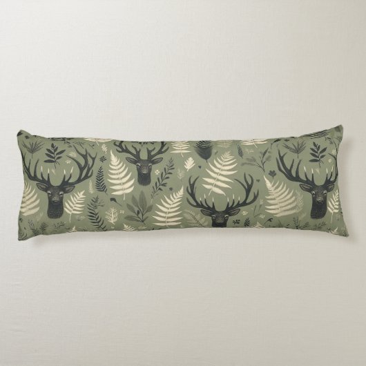 Earthy Deer Antlers & Ferns  ボディピロー (裏面)