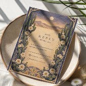 Earthy Desert Floral Wedding 出欠カード